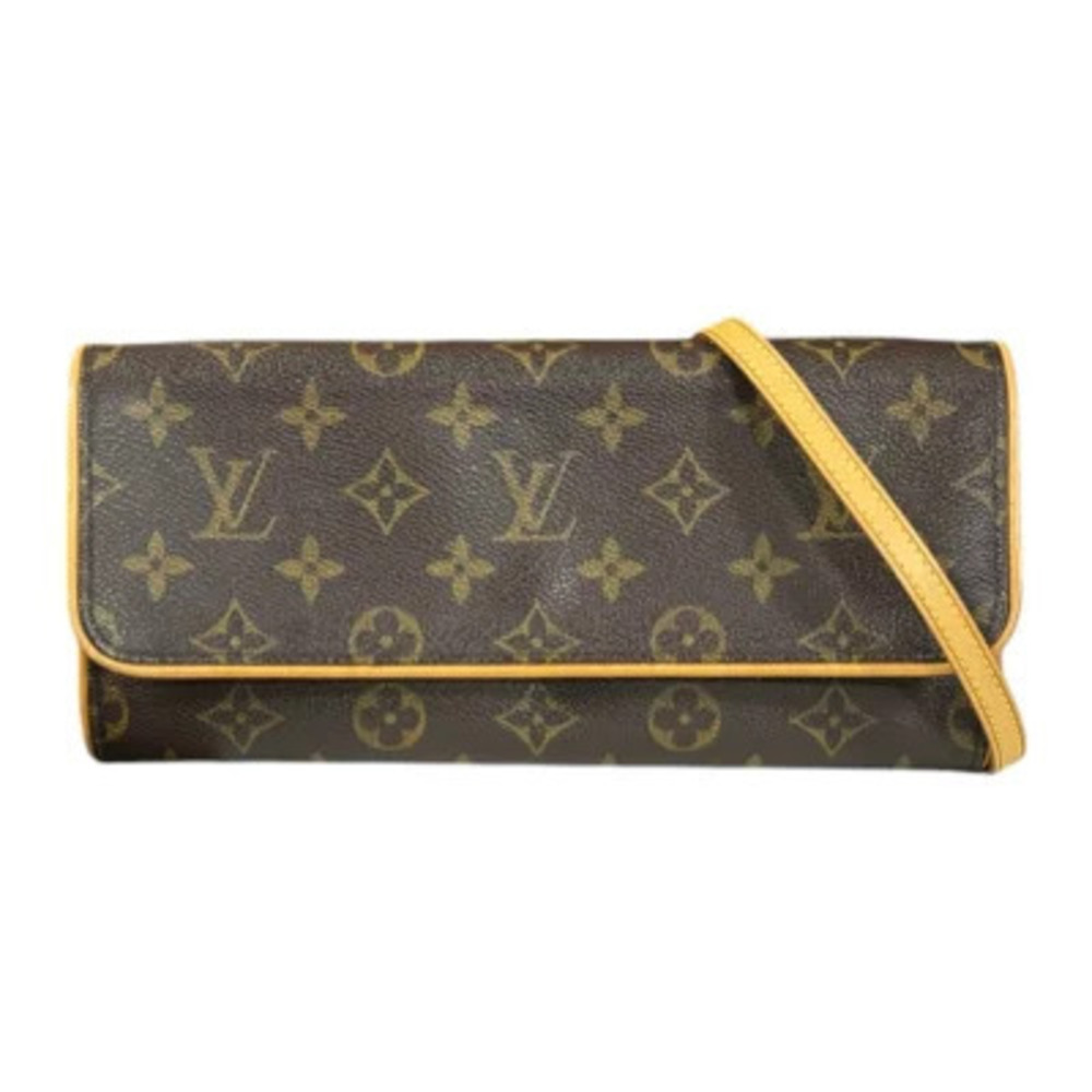 Louis Vuitton Pochette Twin LV Monogram Shoulder Bag Canvas Brown